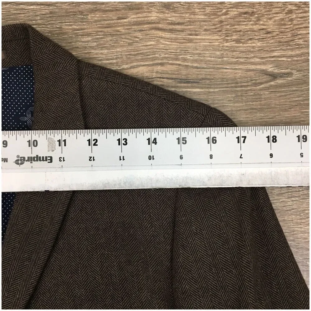 BEN SHERMAN Mens Blazer Sport Coat Casual Jacket Size S ( 36R )‎ Brown Wool Suit